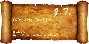 Géczy Teofil névjegykártya